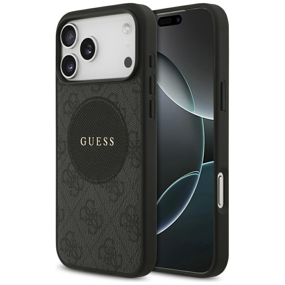 Futrola MagSafe za Apple iPhone 17 Pro, Guess, 4G Circle Classic Logo, Crna