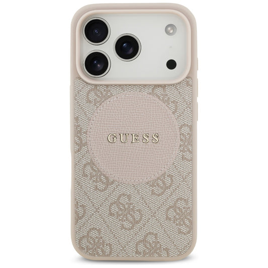 Futrola MagSafe za Apple iPhone 17 Pro, Guess, 4G Circle Classic Logo, Roze