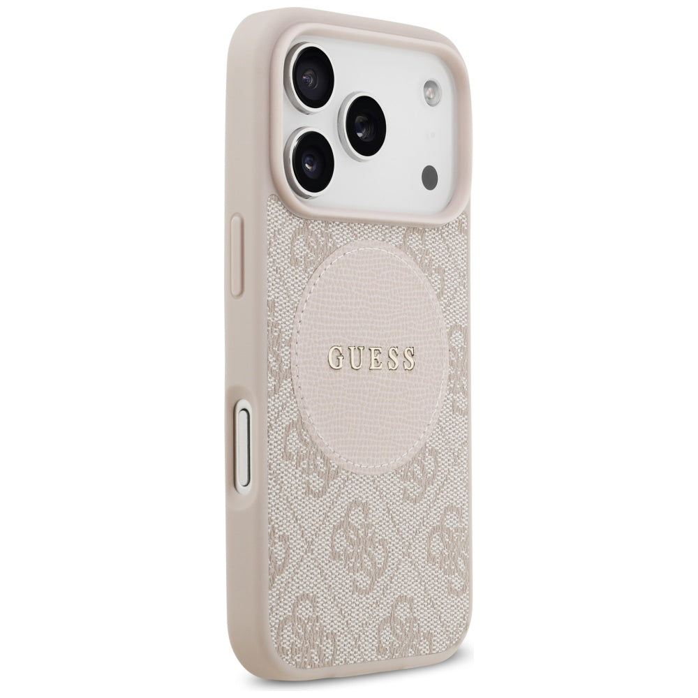 Futrola MagSafe za Apple iPhone 17 Pro, Guess, 4G Circle Classic Logo, Roze