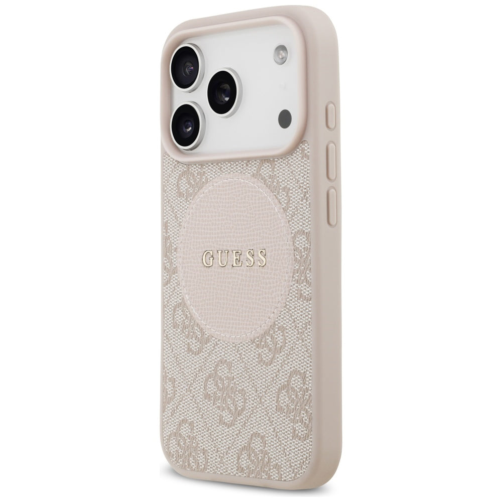 Futrola MagSafe za Apple iPhone 17 Pro, Guess, 4G Circle Classic Logo, Roze