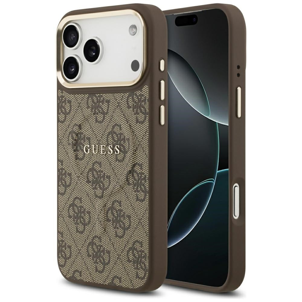 Futrola MagSafe za Apple iPhone 17 Pro, Guess, 4G Classic, Braon