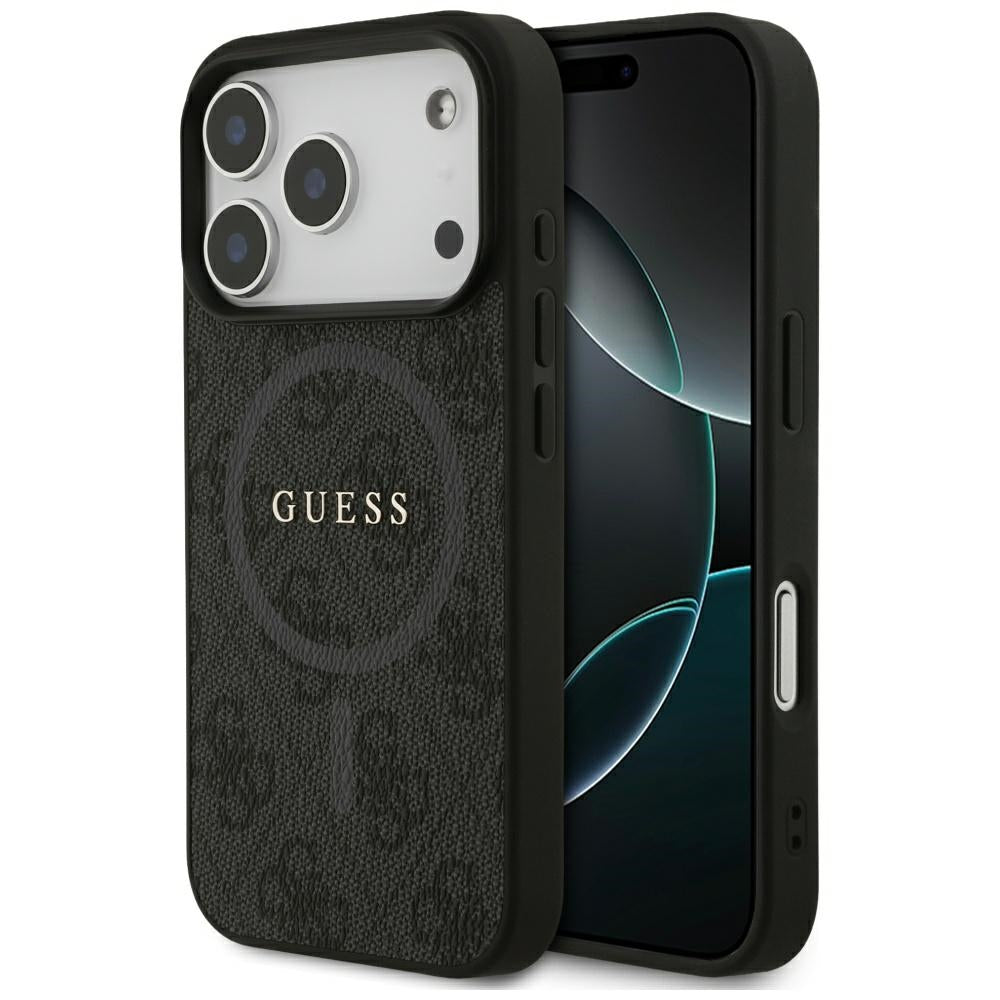 Futrola MagSafe za Apple iPhone 17 Pro, Guess, 4G Ring Classic Logo, Crna