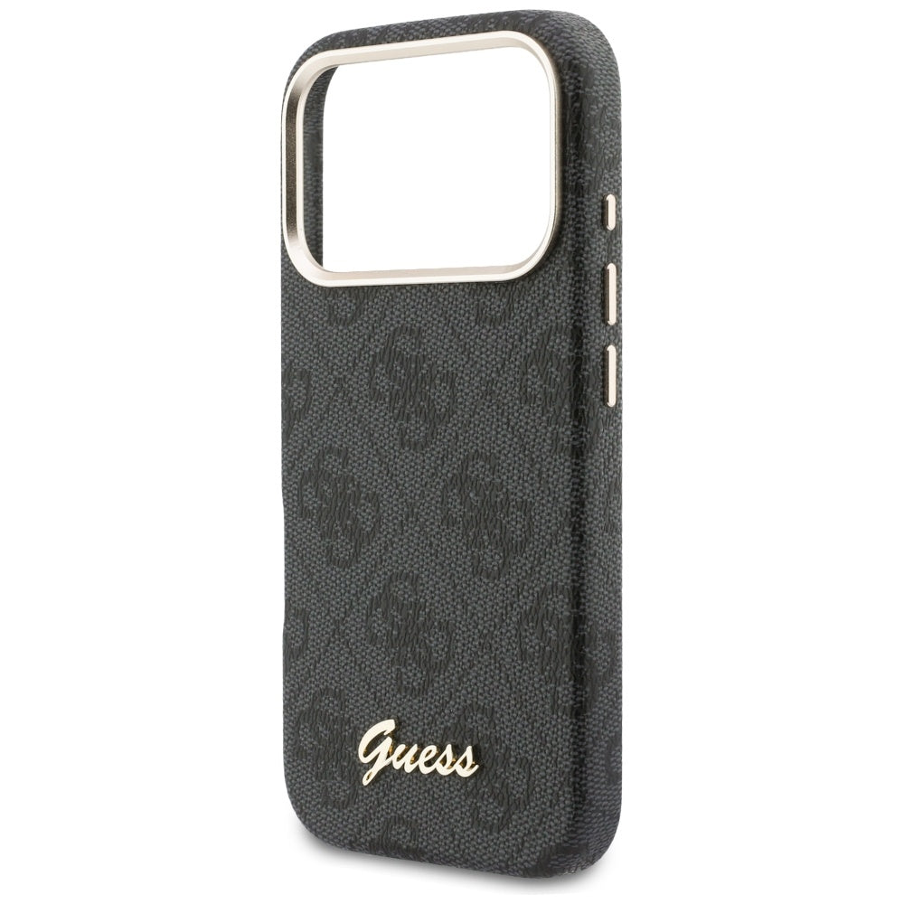 Futrola MagSafe za Apple iPhone 17 Pro, Guess, 4G Script Logo, Crna