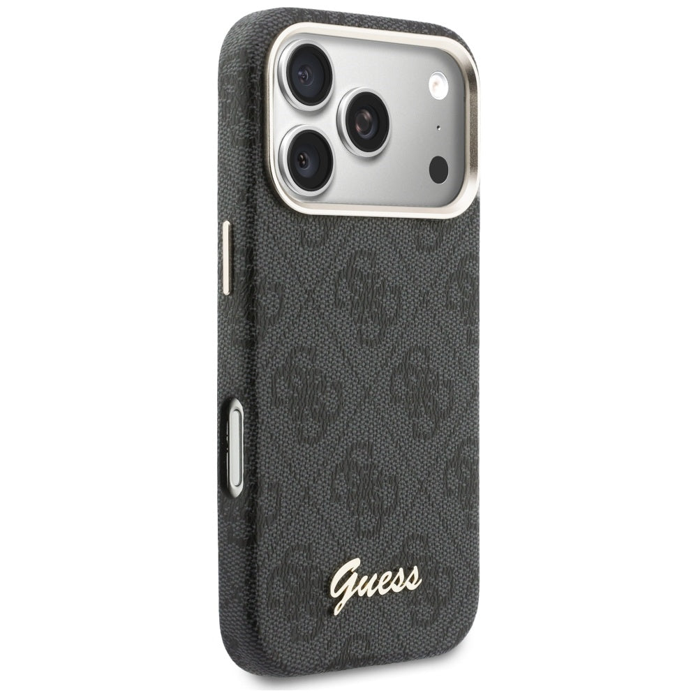 Futrola MagSafe za Apple iPhone 17 Pro, Guess, 4G Script Logo, Crna
