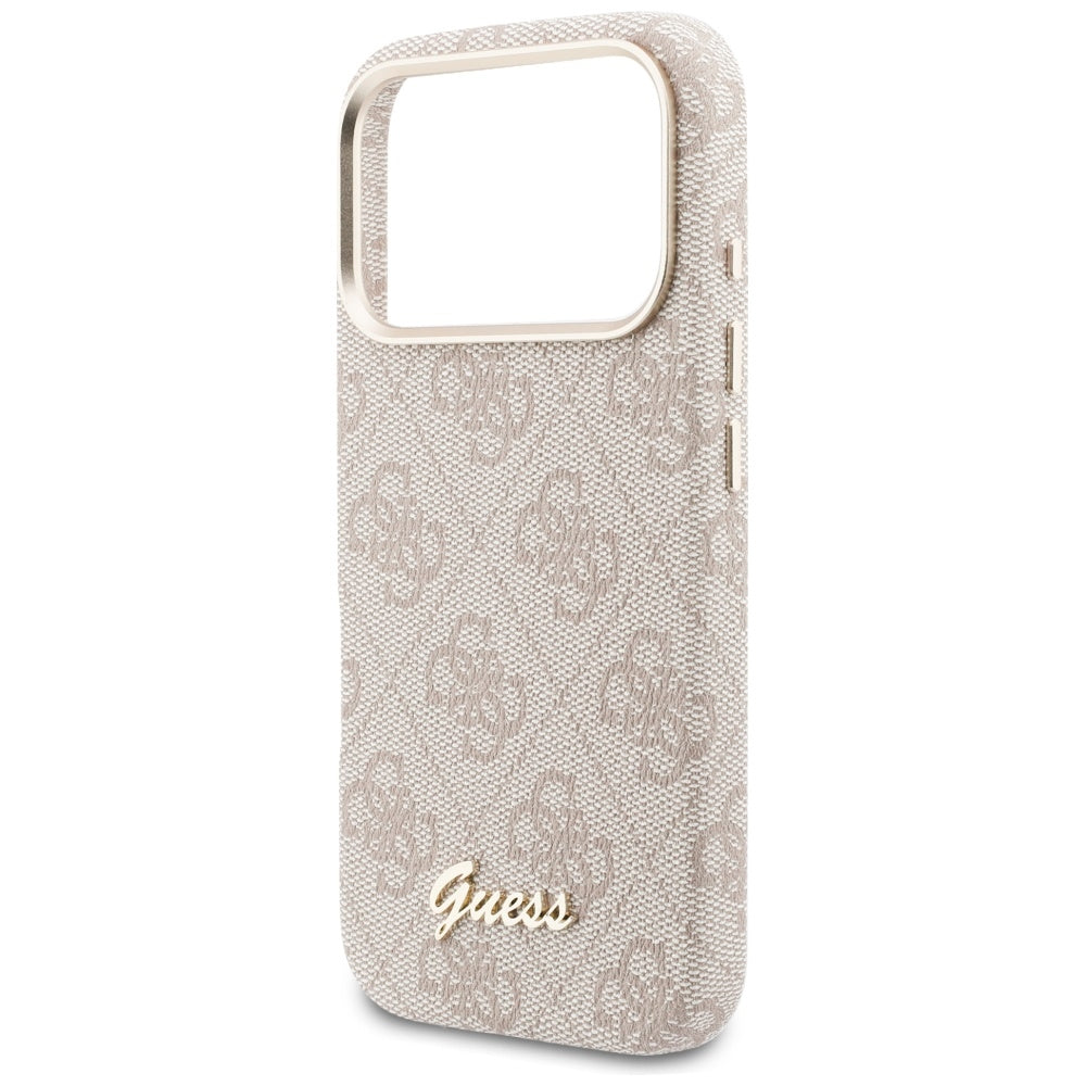 Futrola MagSafe za Apple iPhone 17 Pro, Guess, 4G Script Logo, Roze