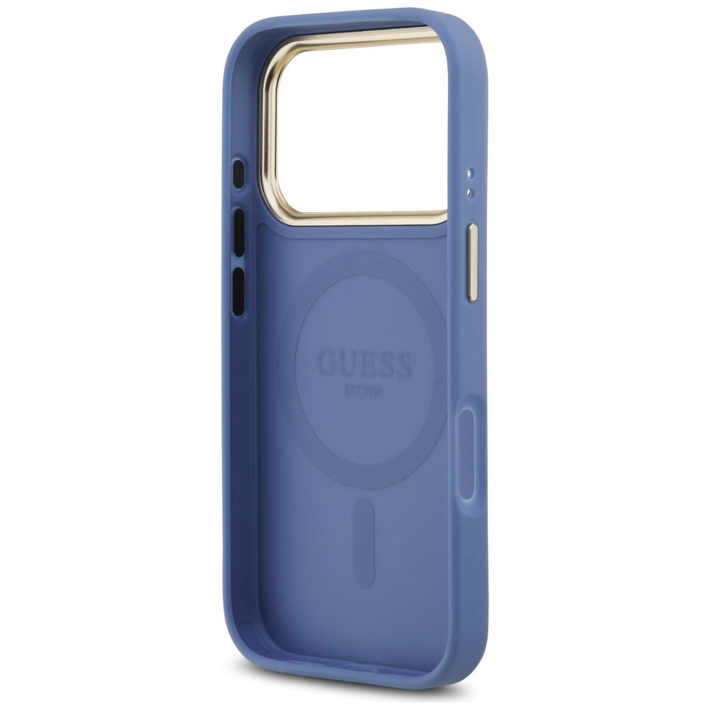 Futrola MagSafe za Apple iPhone 17 Pro, Guess, 4G Strass Logo, Plava
