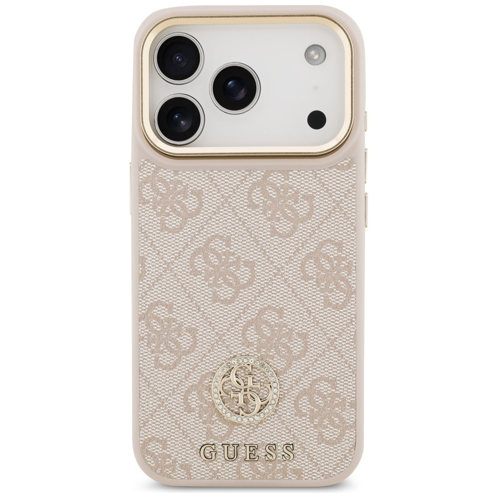 Futrola MagSafe za Apple iPhone 17 Pro, Guess, 4G Strass Logo, Roze