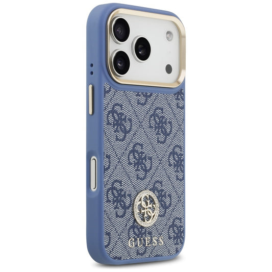 Husa MagSafe za Apple iPhone 17 Pro, Guess, 4G Strass Logo with Big Strap, Plava