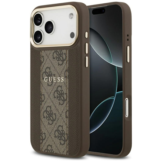 Futrola MagSafe za Apple iPhone 17 Pro, Guess, 4G Stripe, Braon