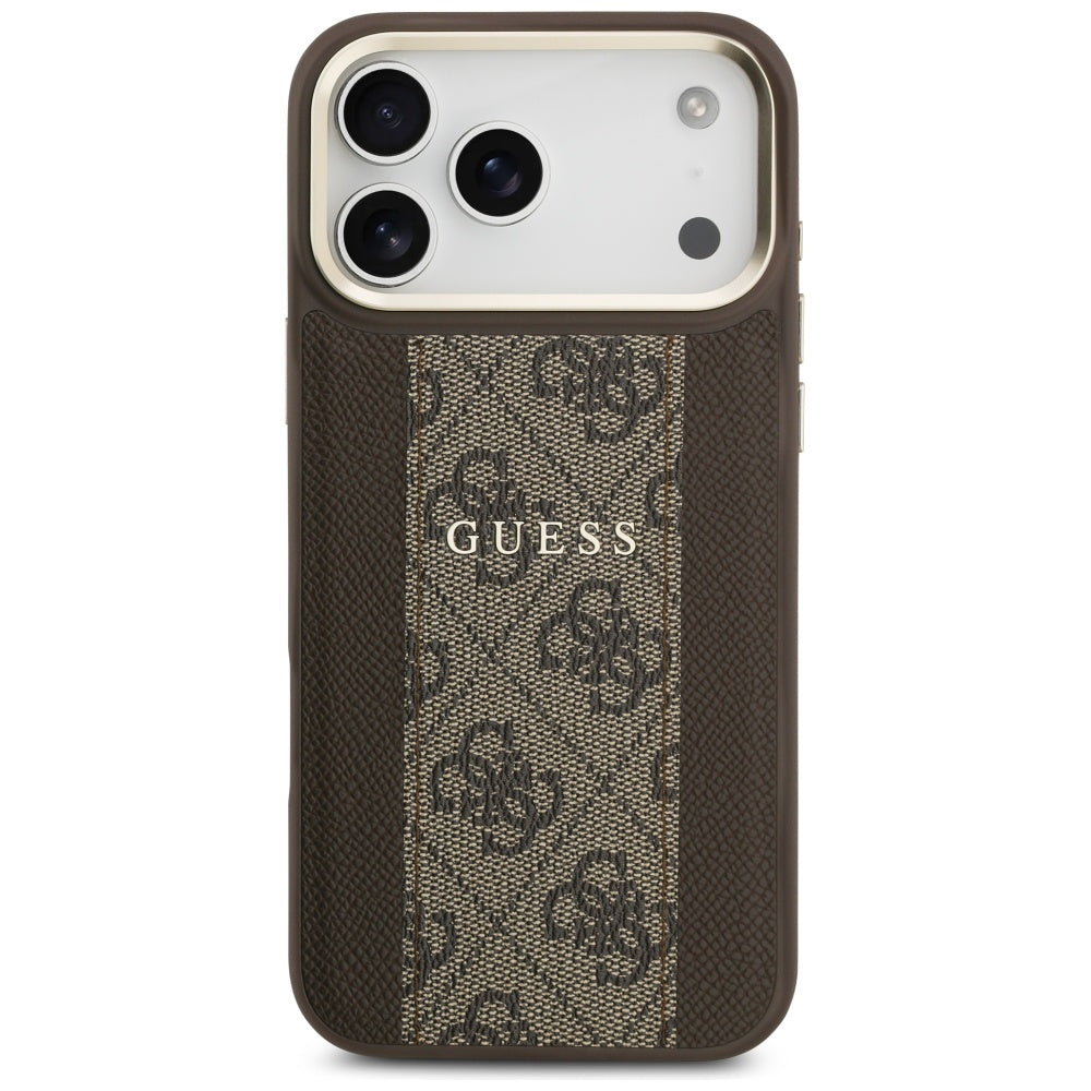 Futrola MagSafe za Apple iPhone 17 Pro, Guess, 4G Stripe, Braon