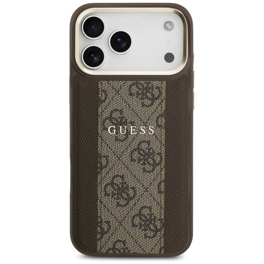 Futrola MagSafe za Apple iPhone 17 Pro, Guess, 4G Stripe, Braon