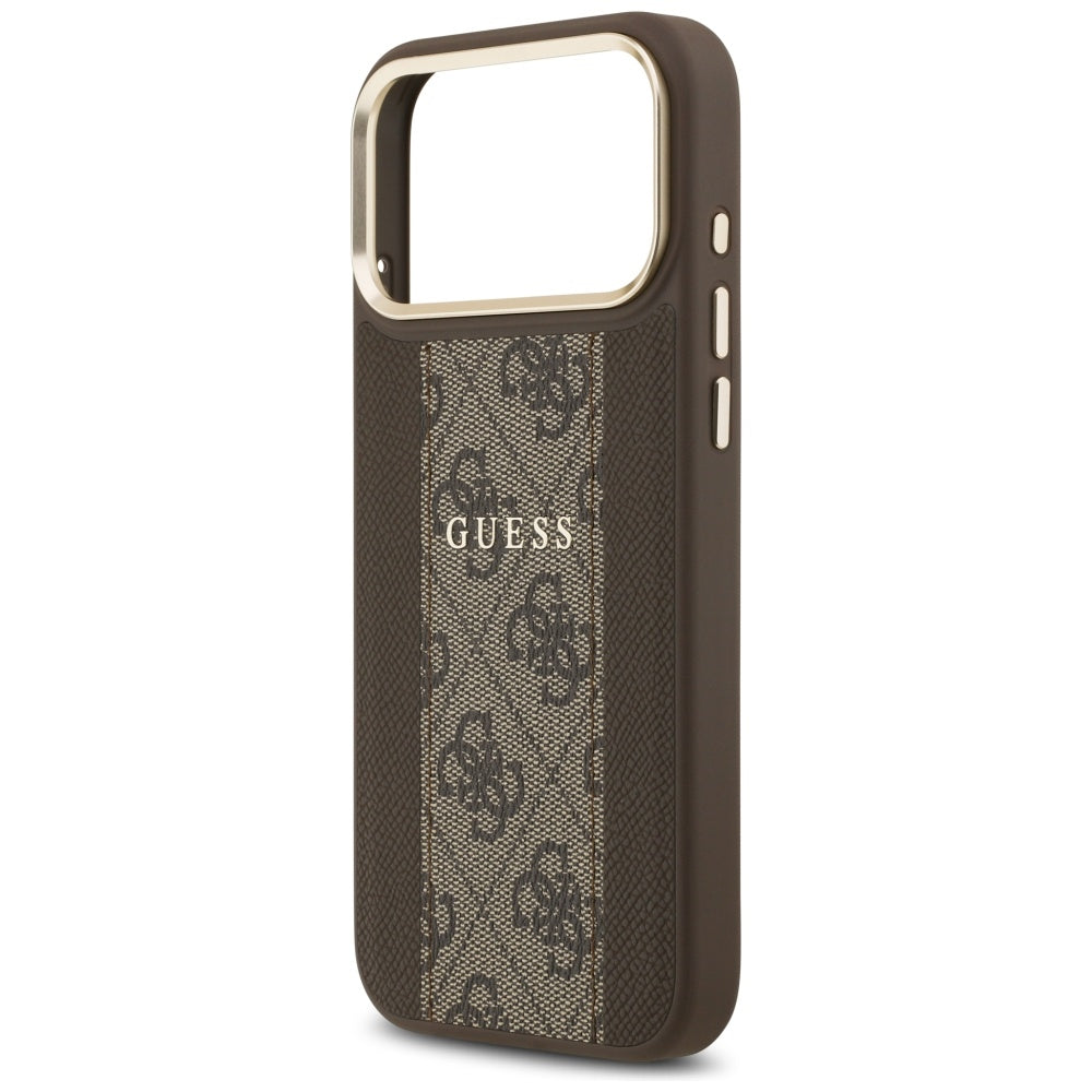 Futrola MagSafe za Apple iPhone 17 Pro, Guess, 4G Stripe, Braon