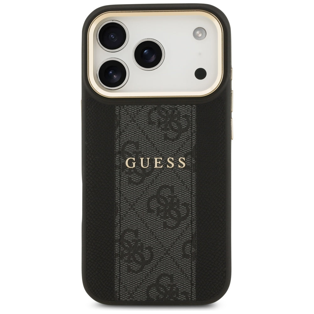 Futrola MagSafe za Apple iPhone 17 Pro, Guess, 4G Stripe, Crna