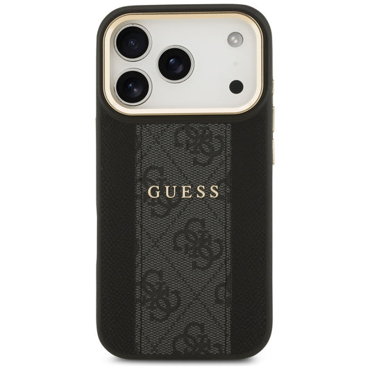 Futrola MagSafe za Apple iPhone 17 Pro, Guess, 4G Stripe, Crna