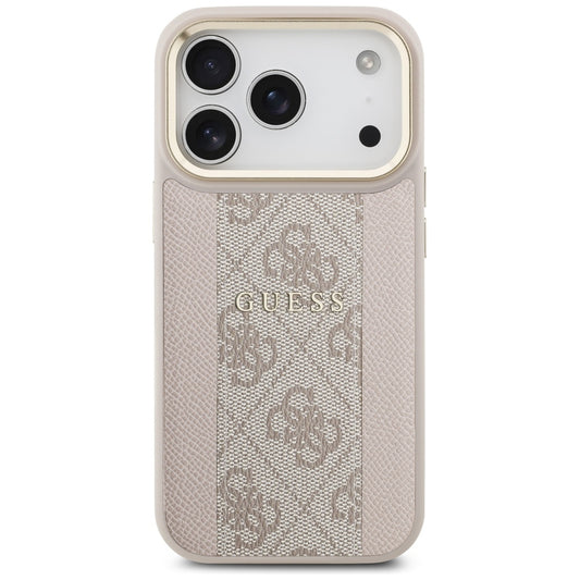 Husa MagSafe za Apple iPhone 17 Pro, Guess, 4G Stripe, Roze