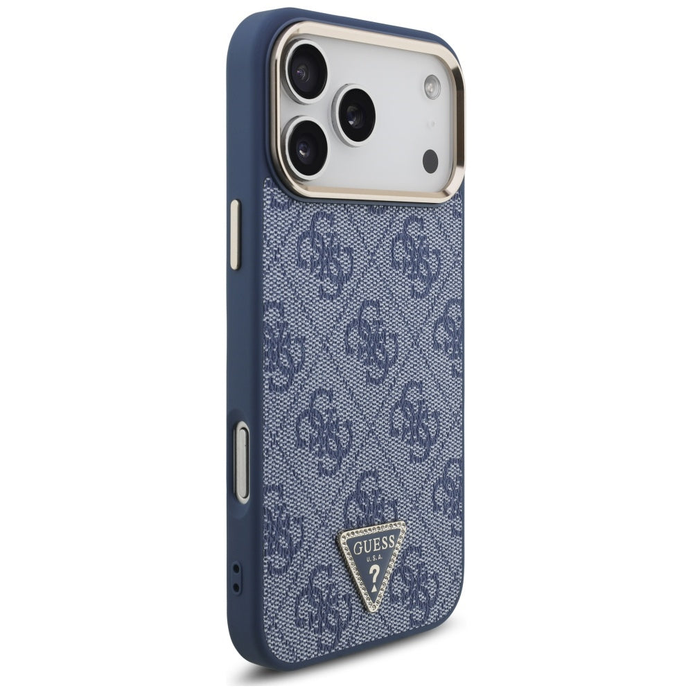 Futrola MagSafe za Apple iPhone 17 Pro, Guess, 4G Triangle Logo, Plavo Zlatna