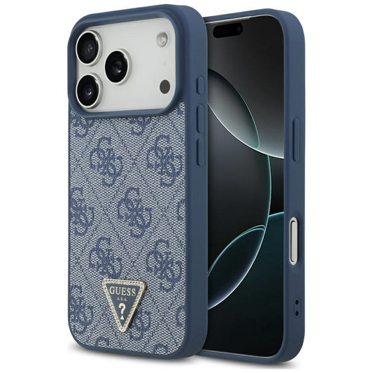 Futrola MagSafe za Apple iPhone 17 Pro, Guess, 4G Triangle Strass, Plava