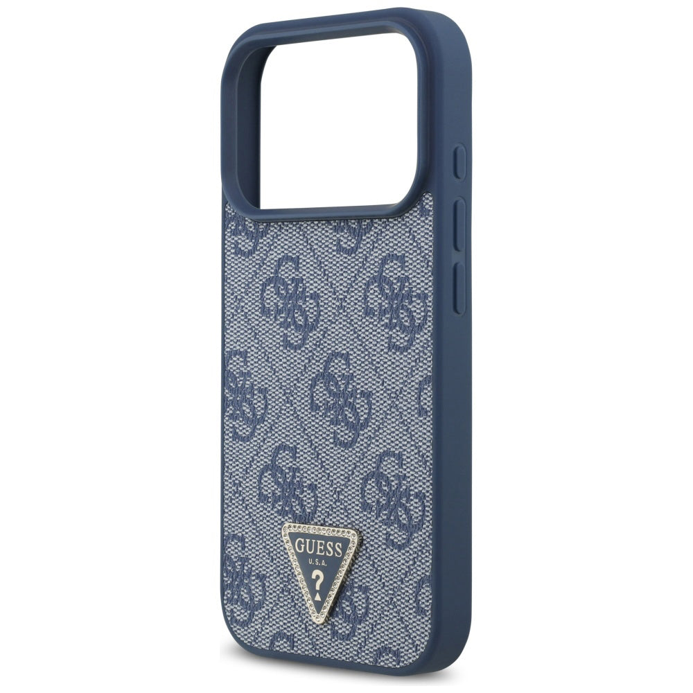 Futrola MagSafe za Apple iPhone 17 Pro, Guess, 4G Triangle Strass, Plava
