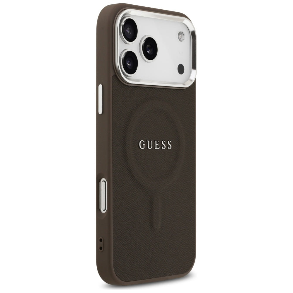 Futrola MagSafe za Apple iPhone 17 Pro, Guess, Classic Logo, Braon