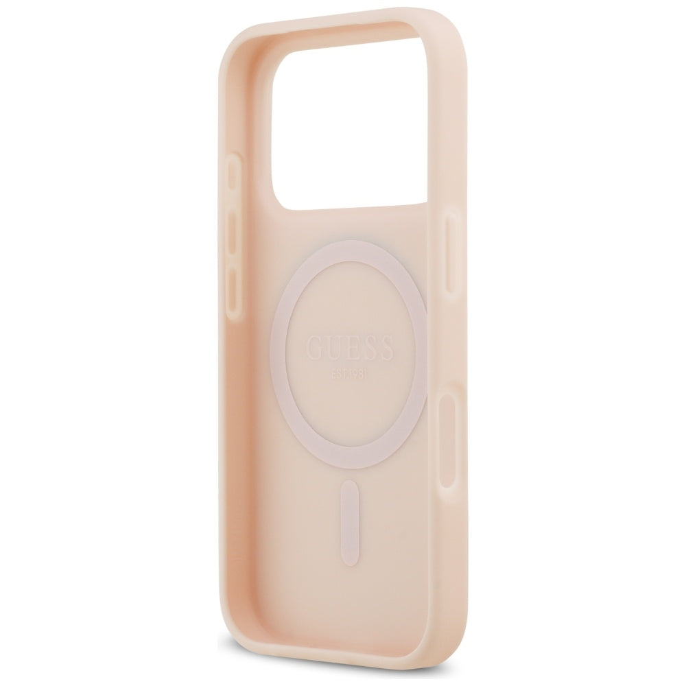 Futrola MagSafe za Apple iPhone 17 Pro, Guess, Grained Flowers, Roze