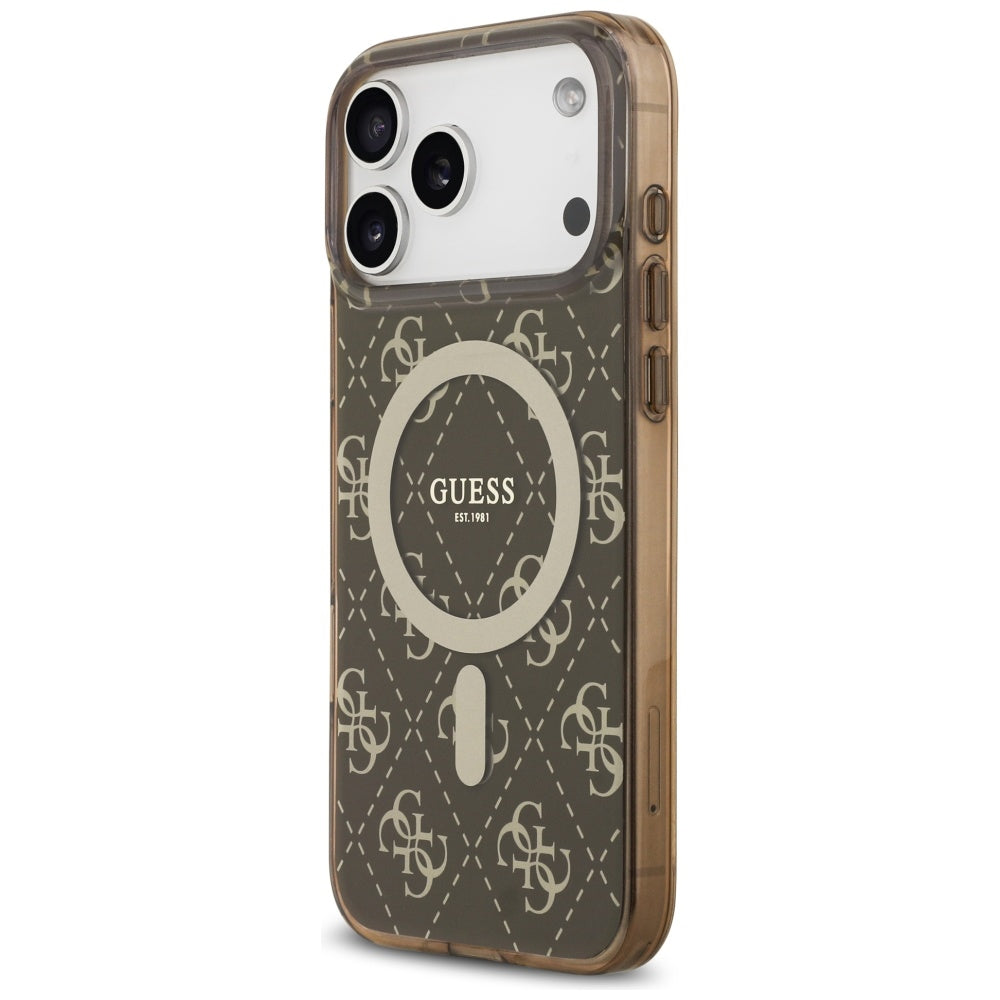 Futrola MagSafe za Apple iPhone 17 Pro, Guess, IML 4G Background, Braon