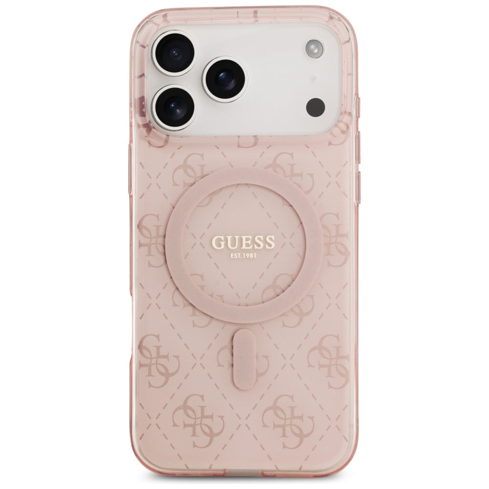 Futrola MagSafe za Apple iPhone 17 Pro, Guess, IML 4G Background, Roze