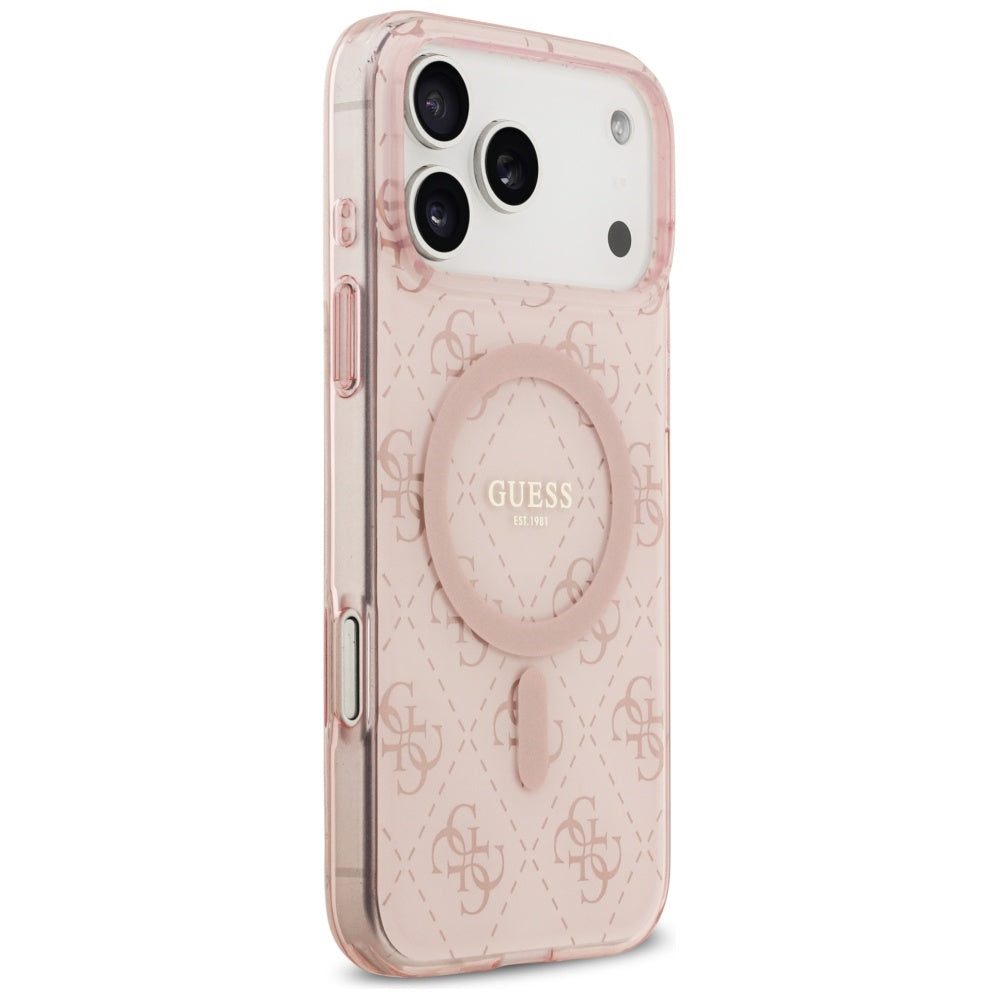 Futrola MagSafe za Apple iPhone 17 Pro, Guess, IML 4G Background, Roze