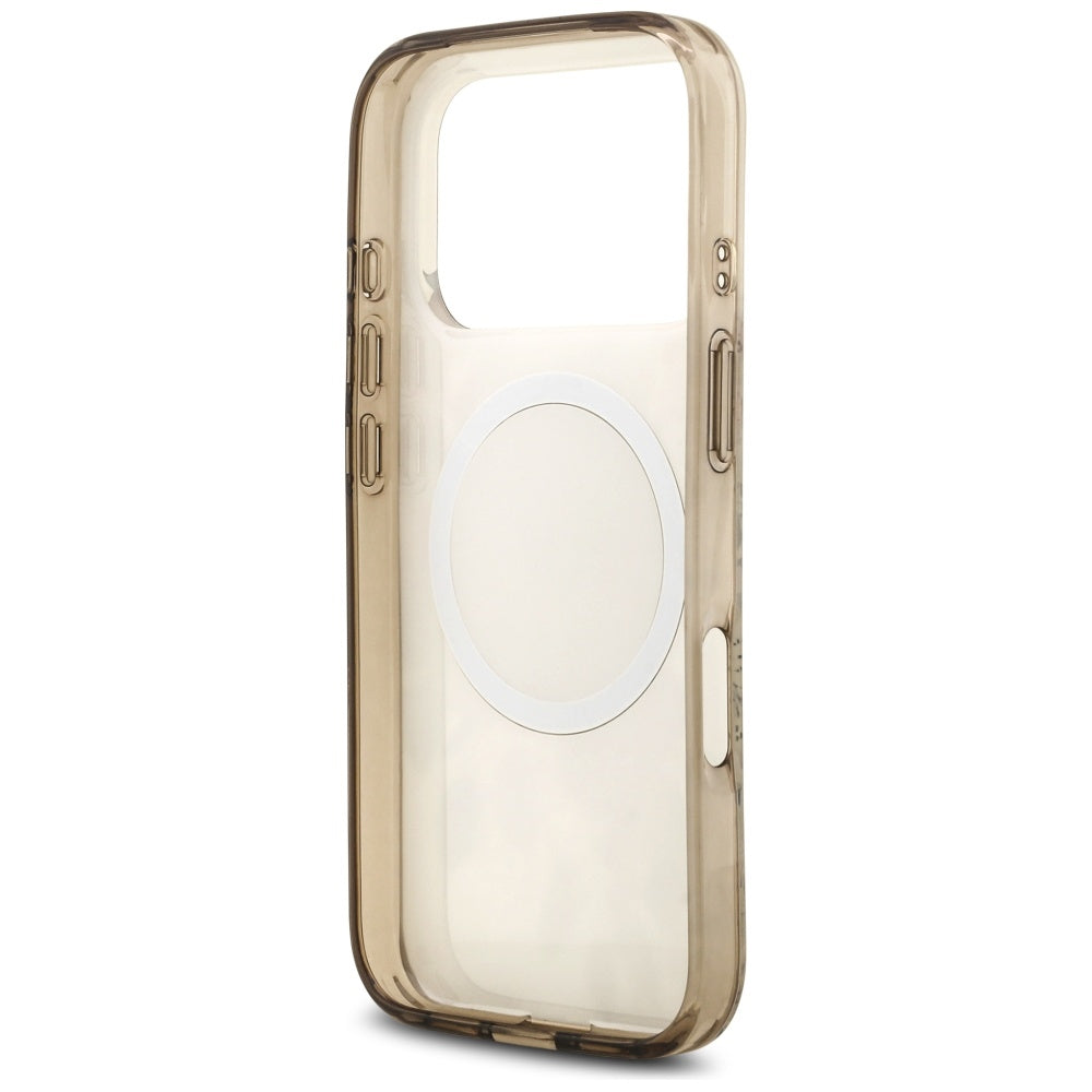 Futrola MagSafe za Apple iPhone 17 Pro, Guess, IML Flower and Tonal Circle, Braon