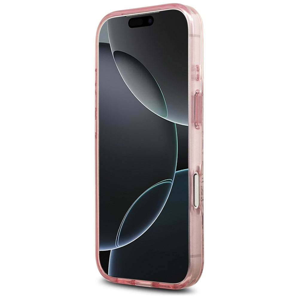 Futrola MagSafe za Apple iPhone 17 Pro, Guess, IML Flower and Tonal Circle, Roze