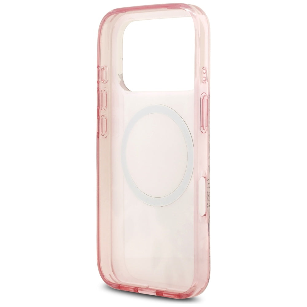Futrola MagSafe za Apple iPhone 17 Pro, Guess, IML Flower and Tonal Circle, Roze