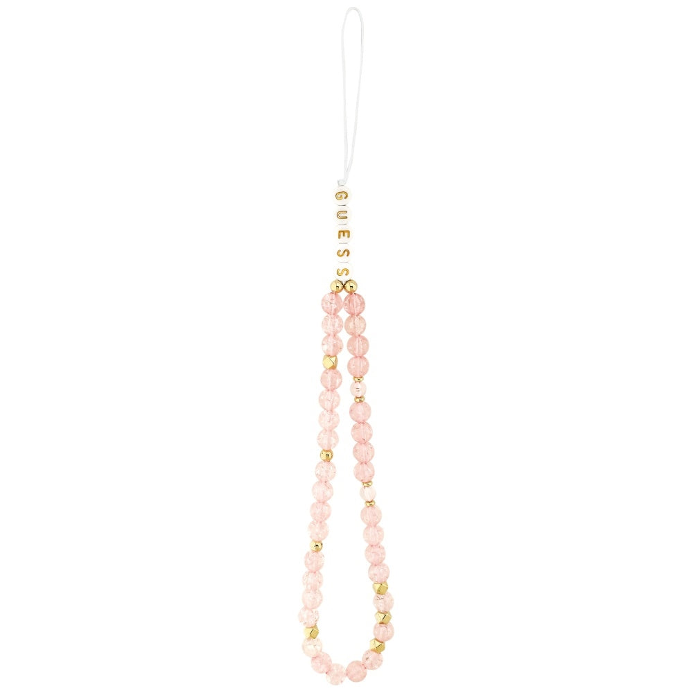 Futrola MagSafe za Apple iPhone 17 Pro, Guess, IML Flowers Allover Electroplated with Pearl Strap, Roze