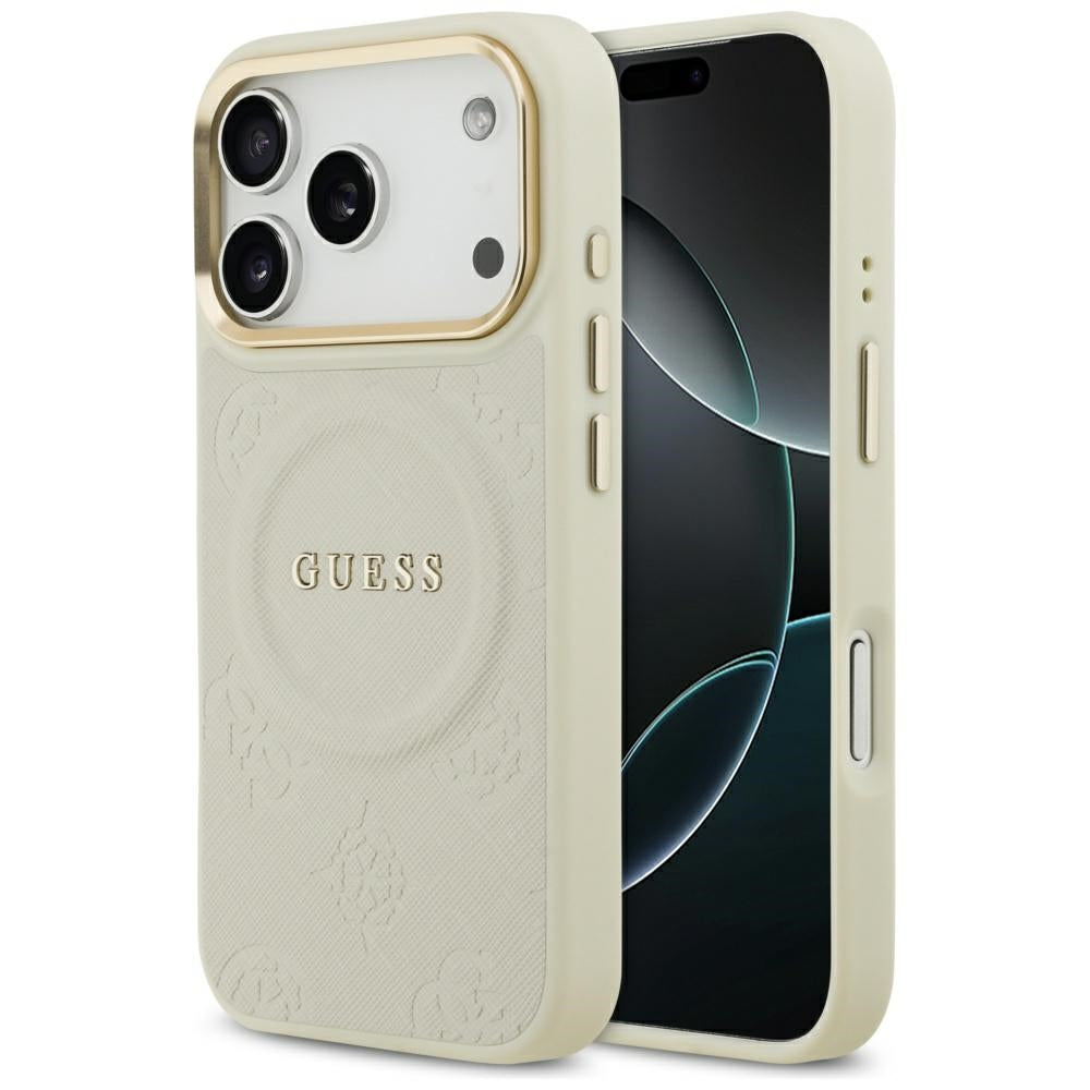 Futrola MagSafe za Apple iPhone 17 Pro, Guess, Peony Hot Stamp, Bež