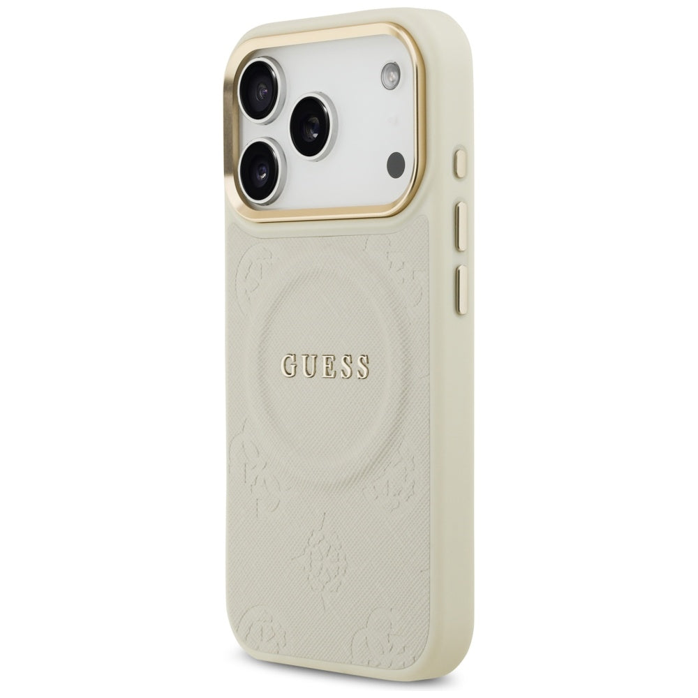 Futrola MagSafe za Apple iPhone 17 Pro, Guess, Peony Hot Stamp, Bež