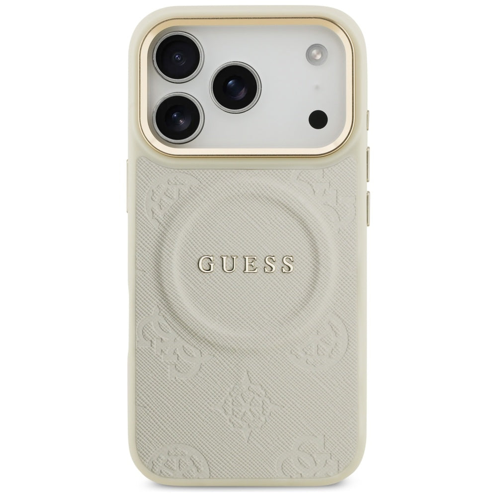 Futrola MagSafe za Apple iPhone 17 Pro, Guess, Peony Hot Stamp, Bež