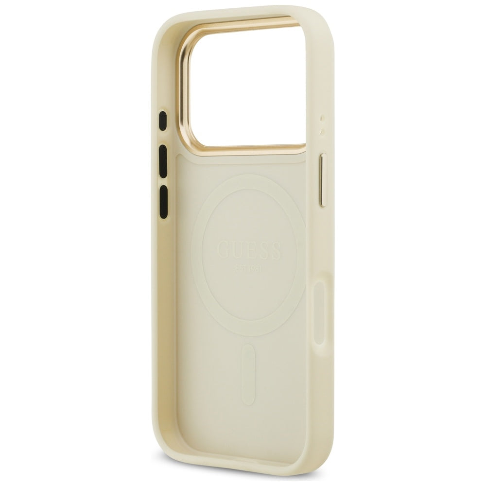 Futrola MagSafe za Apple iPhone 17 Pro, Guess, Peony Hot Stamp, Bež