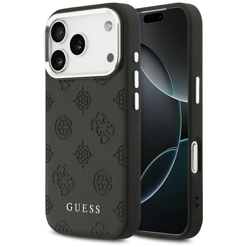 Futrola MagSafe za Apple iPhone 17 Pro, Guess, Peony Hot Stamp Script, Crna