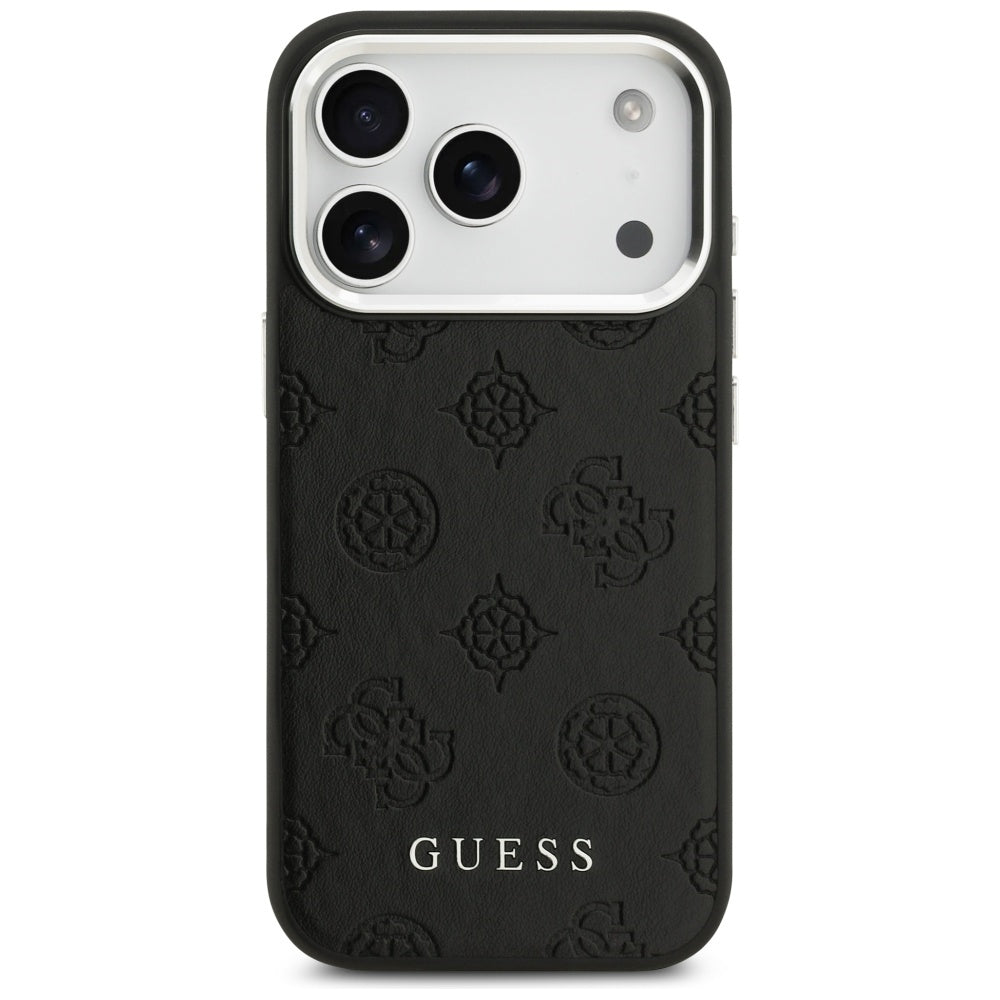 Futrola MagSafe za Apple iPhone 17 Pro, Guess, Peony Hot Stamp Script, Crna