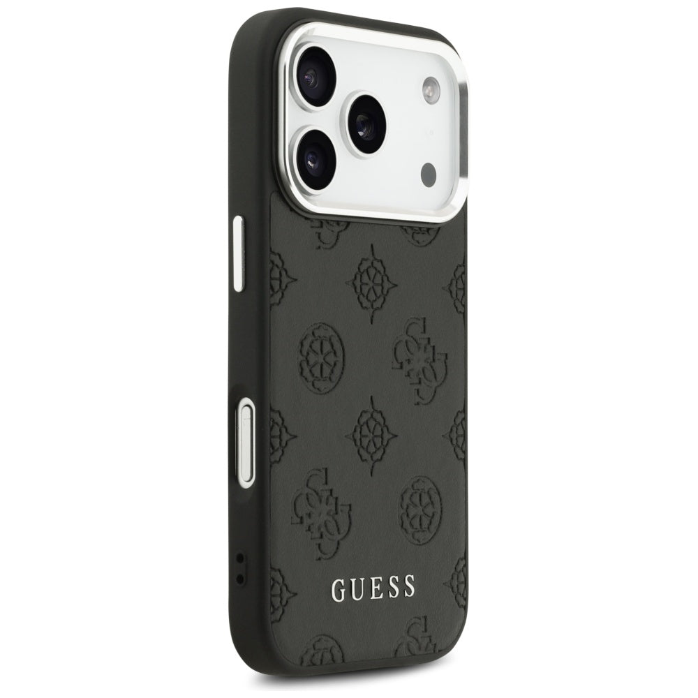 Futrola MagSafe za Apple iPhone 17 Pro, Guess, Peony Hot Stamp Script, Crna