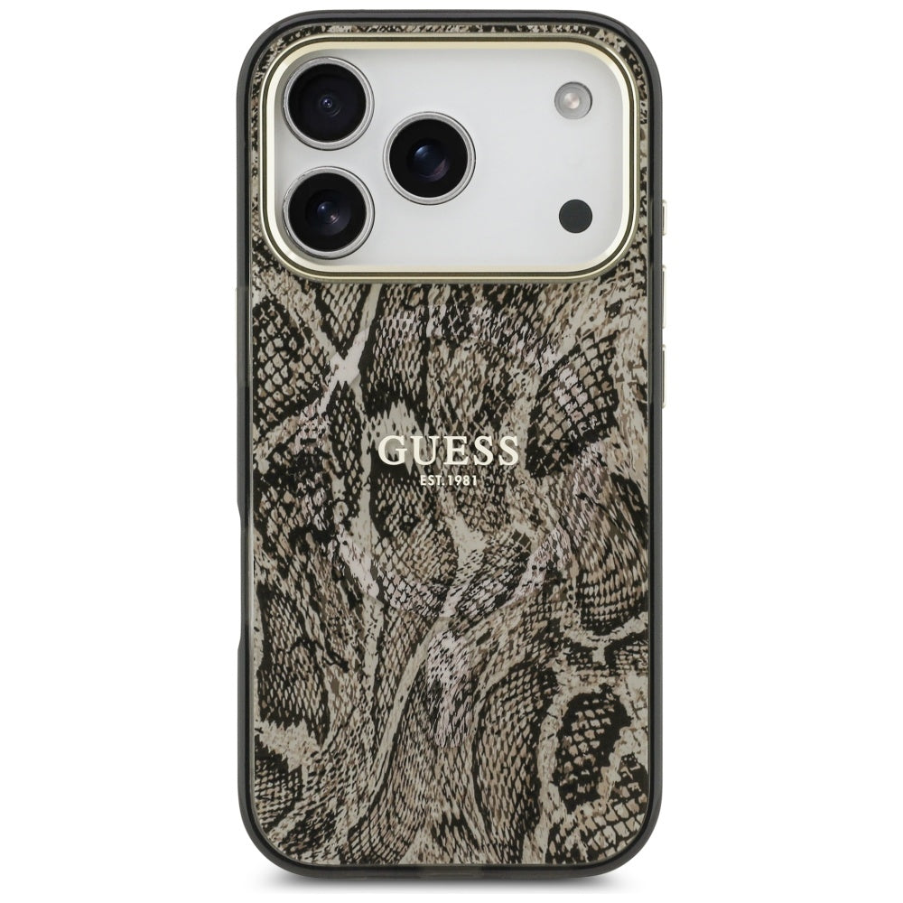 Futrola MagSafe za Apple iPhone 17 Pro, Guess, Python Pattern, Braon
