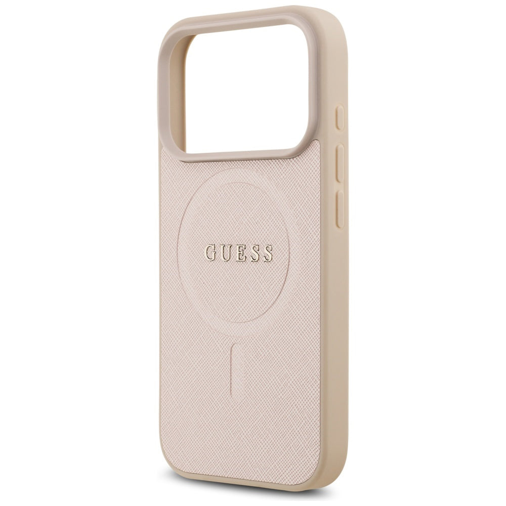 Futrola MagSafe za Apple iPhone 17 Pro, Guess, Saffiano Classic Logo, Roze