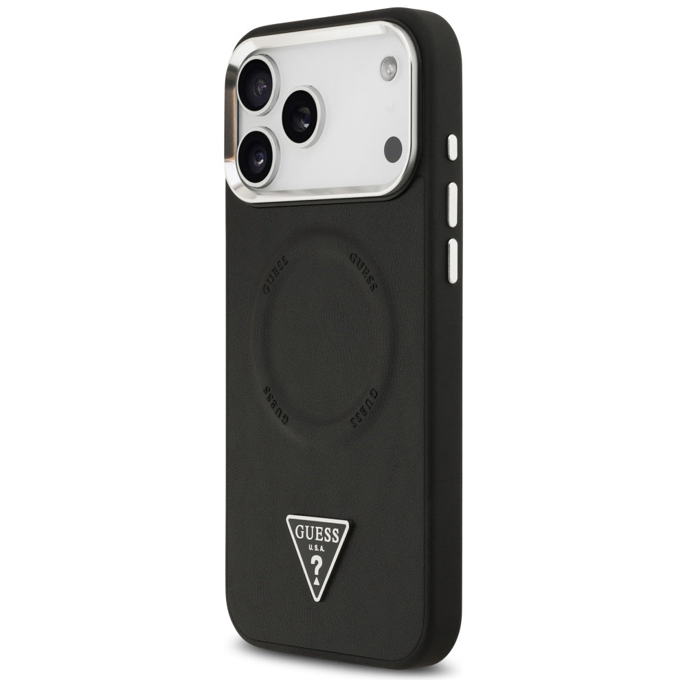 Futrola MagSafe za Apple iPhone 17 Pro, Guess, Triangle Logo, Crno Srebrna