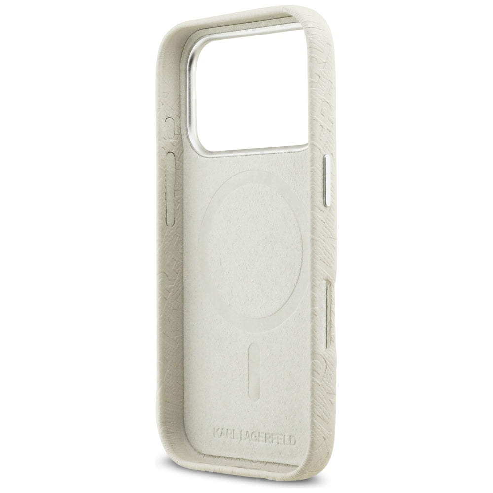 Futrola MagSafe za Apple iPhone 17 Pro, Karl Lagerfeld, FW Stamped Karl, Bež