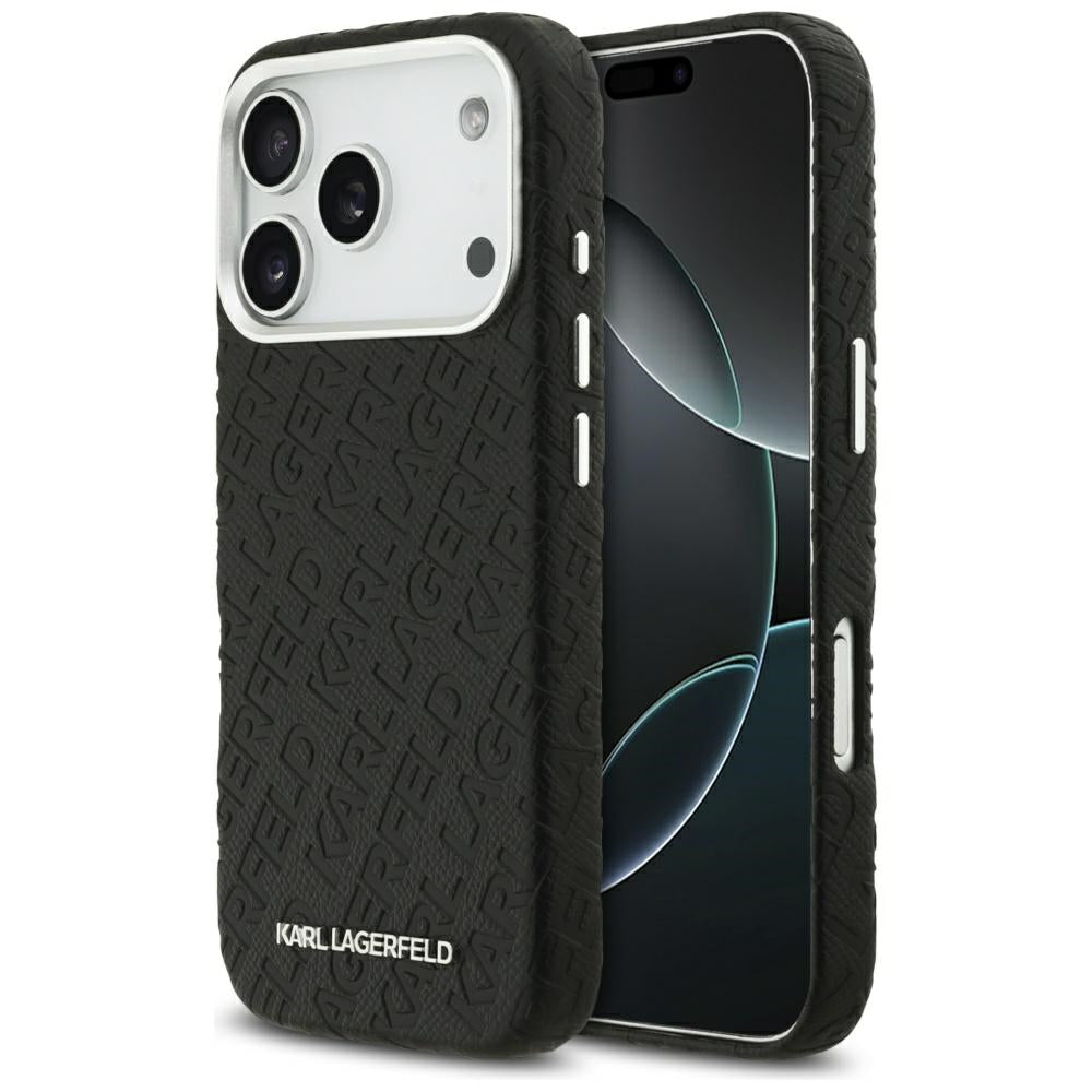 Futrola MagSafe za Apple iPhone 17 Pro, Karl Lagerfeld, FW Stamped Karl, Crna