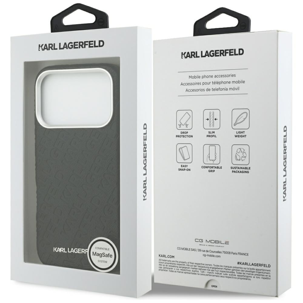 Futrola MagSafe za Apple iPhone 17 Pro, Karl Lagerfeld, FW Stamped Karl, Crna