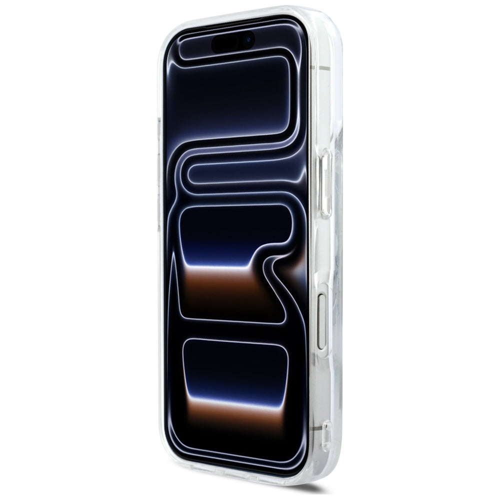 Husa MagSafe za Apple iPhone 17 Pro, Karl Lagerfeld, Glitter Karl Script Logo, Transparentna