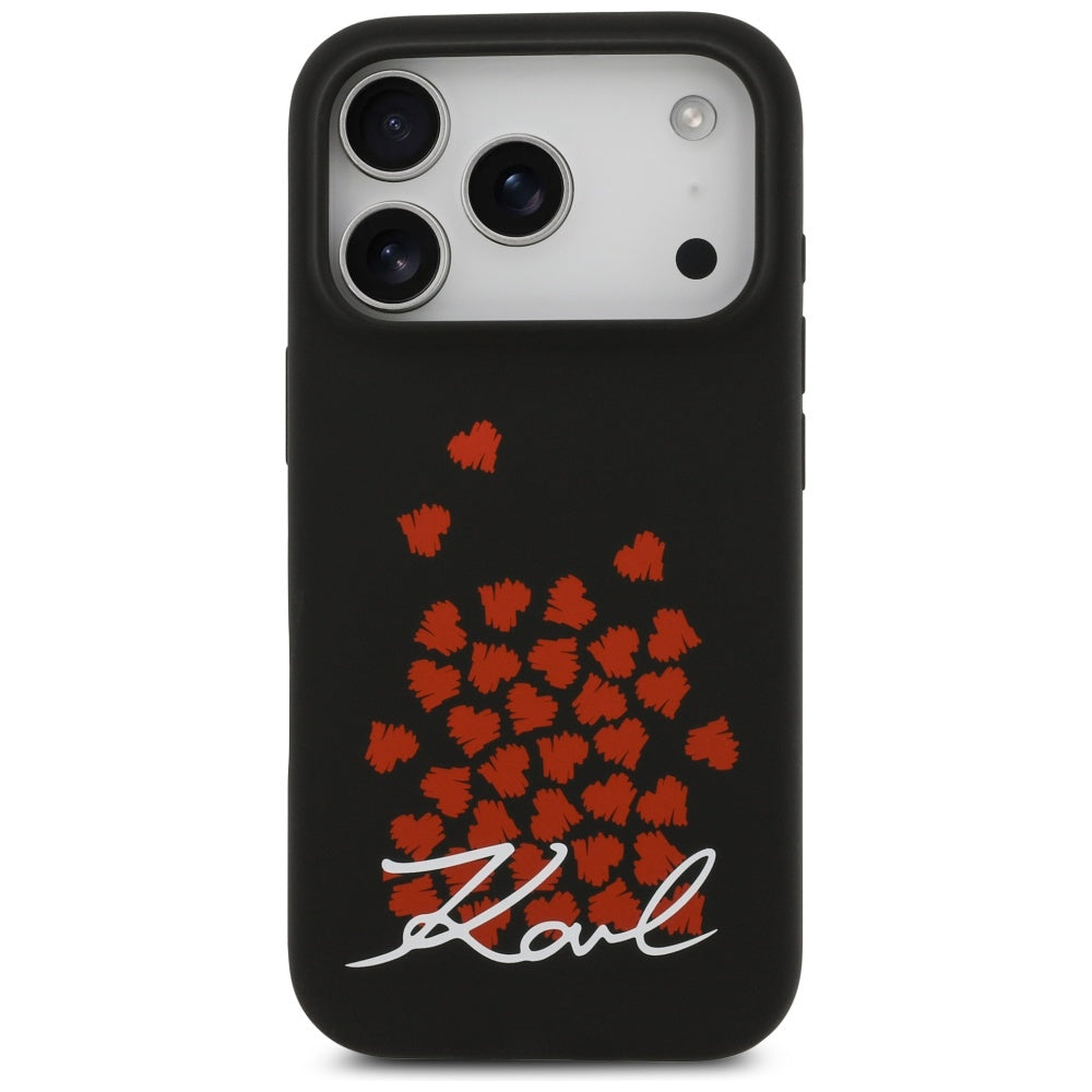 Futrola MagSafe za Apple iPhone 17 Pro, Karl Lagerfeld, Heart Sign Logo, Crna