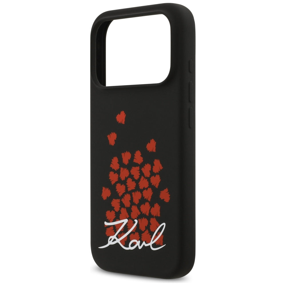 Futrola MagSafe za Apple iPhone 17 Pro, Karl Lagerfeld, Heart Sign Logo, Crna