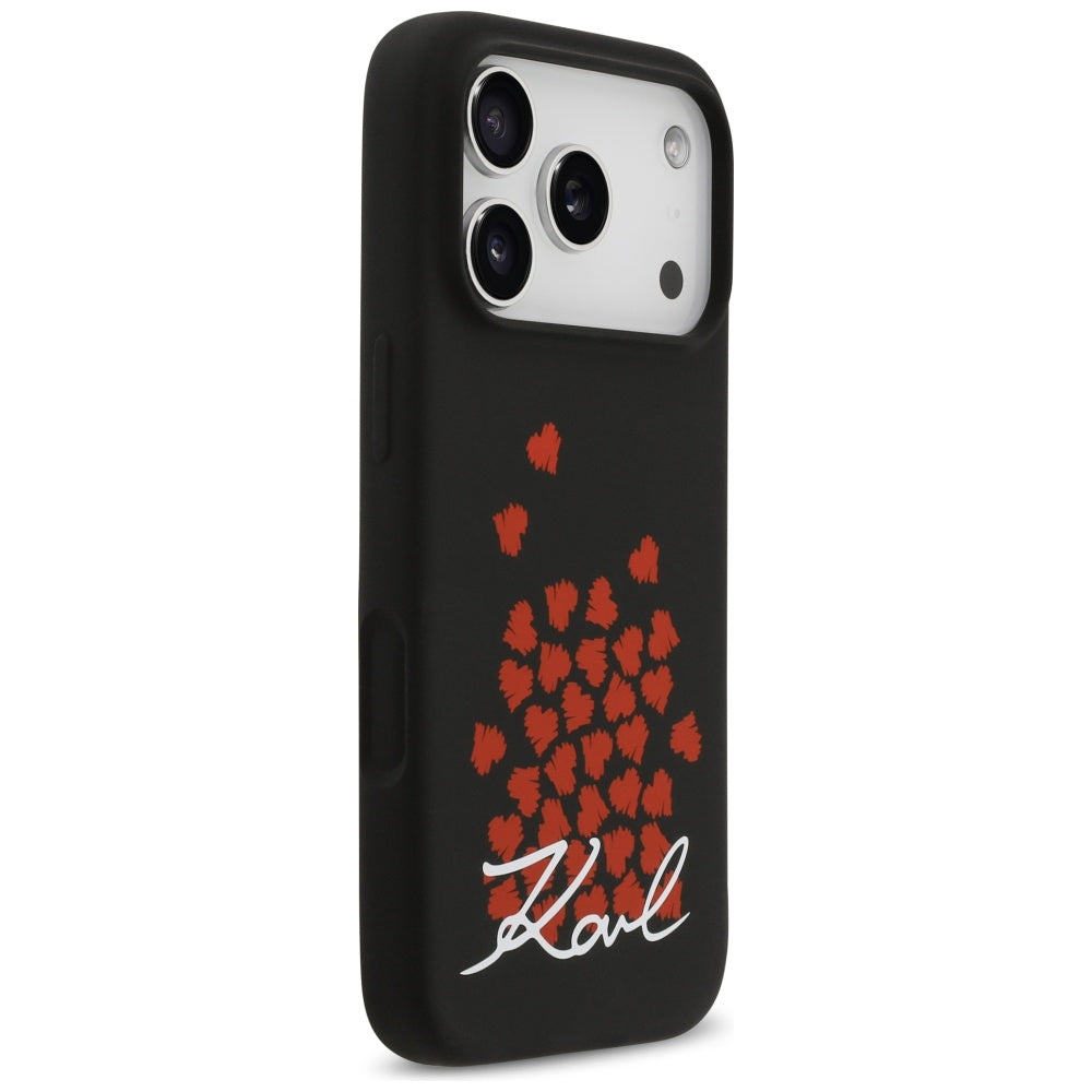 Futrola MagSafe za Apple iPhone 17 Pro, Karl Lagerfeld, Heart Sign Logo, Crna