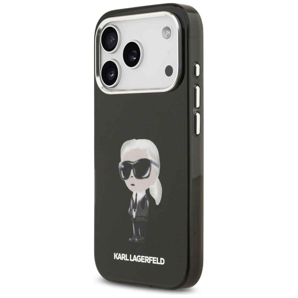 Futrola MagSafe za Apple iPhone 17 Pro, Karl Lagerfeld, IML Aquarelle Karl Ikonik, Crna