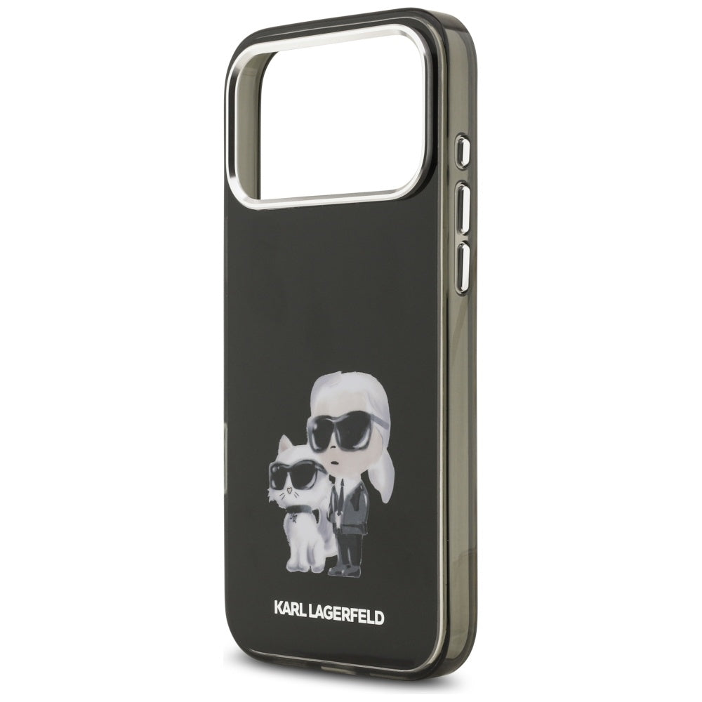 Futrola MagSafe za Apple iPhone 17 Pro, Karl Lagerfeld, IML Aquarelle Logo Karl & Choupette, Crna